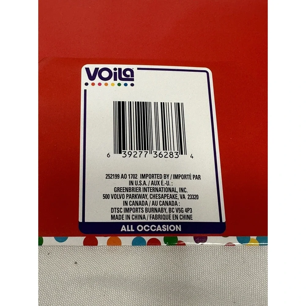 VOILA gift bag party bag BIRTHDAY approximately 5X10 inch 12 inches tall
